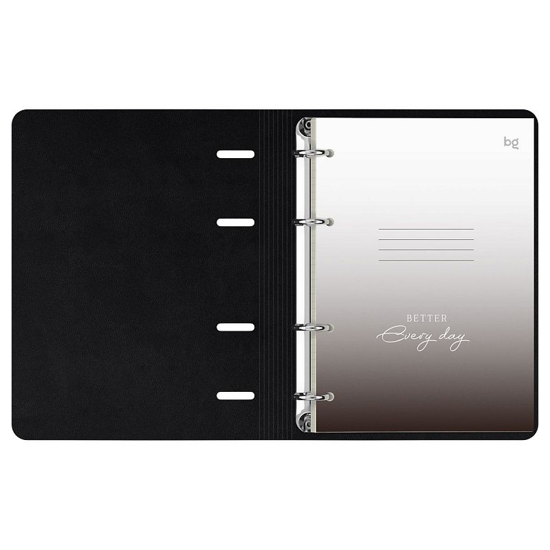 Тетрадь на кольцах А5, 120л., кожзам,  BG "Моно.Коричневый", иск. кожа, тиснение фольгой, на резинке