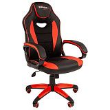Кресло компьютерное BRABIX "Blaze GM-162", TW/экокожа, черное/красное, 532580, 7083508
