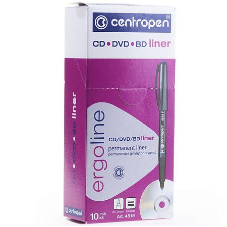 Маркер перманентный для CD/DVD Centropen "4616" красный, 0,6мм 