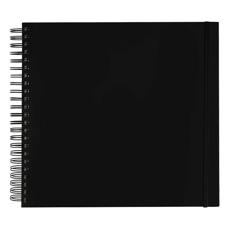 Скетчбук 100л., 300*300 Гамма "Студия", на спирали, черный, твердая обложка, на резинке, слоновая кость, 110г/м2