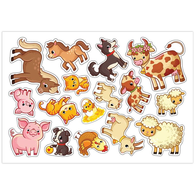 Игра развивающая на магнитах ТРИ СОВЫ "Мама и малыш", 64 эл. 