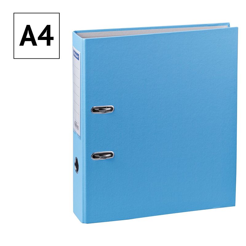 Папка-регистратор OfficeSpace, 70мм, бумвинил, с карманом на корешке, голубая 