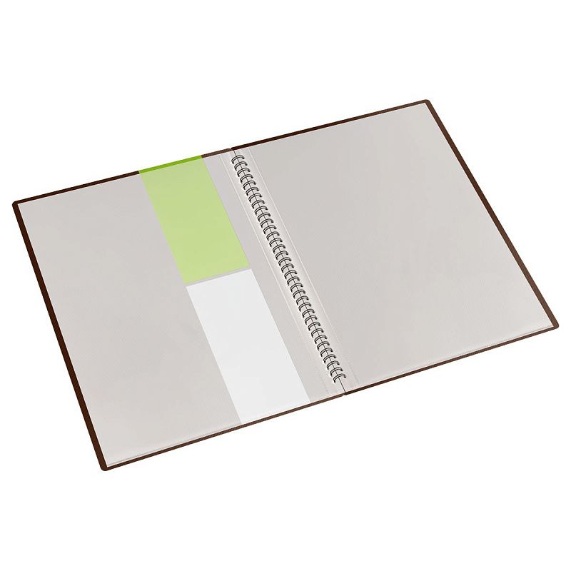 Папка с 20 вкладышами на гребне СТАММ "Диагональ" А4, 14мм, 700мкм, пластик, шоколад 