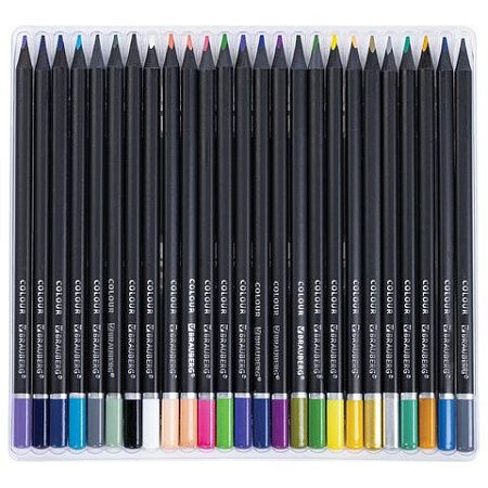Карандаши цветные чёрное дерево BRAUBERG BLACK WOOD, 50 цветов, мягкий грифель 3 мм, 182043