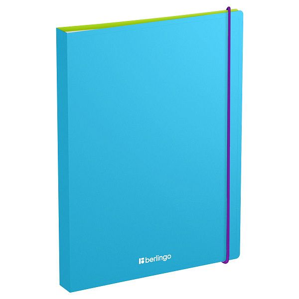 Папка с 60 вкладышами Berlingo "Raze" А4, 30мм, 600мкм, с внутр. карманом, голубая, софт-тач
