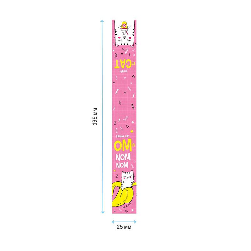 Закладка - магнит для книг, 25*195мм, ArtSpace "Candy cat", блестки 