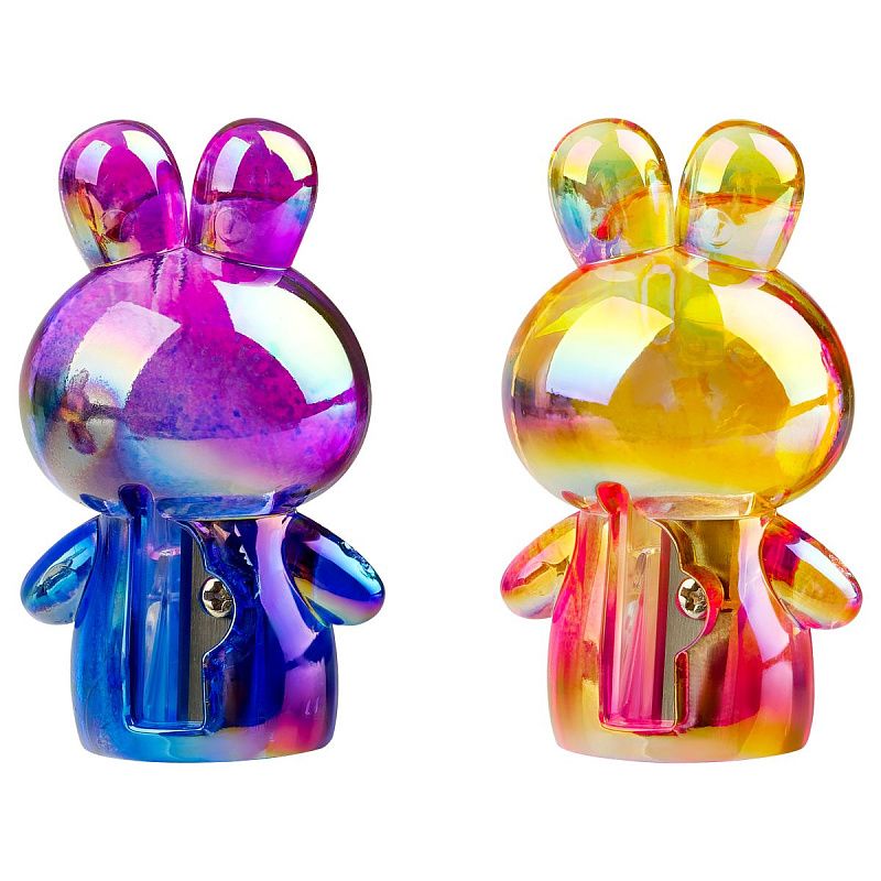 Точилка пластиковая MESHU "Cute rabbit", 1 отверстие, ассорти 