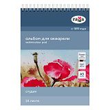 Альбом для акварели 24л., А5, на спирали Гамма "Студия", 200г/м2, среднее зерно