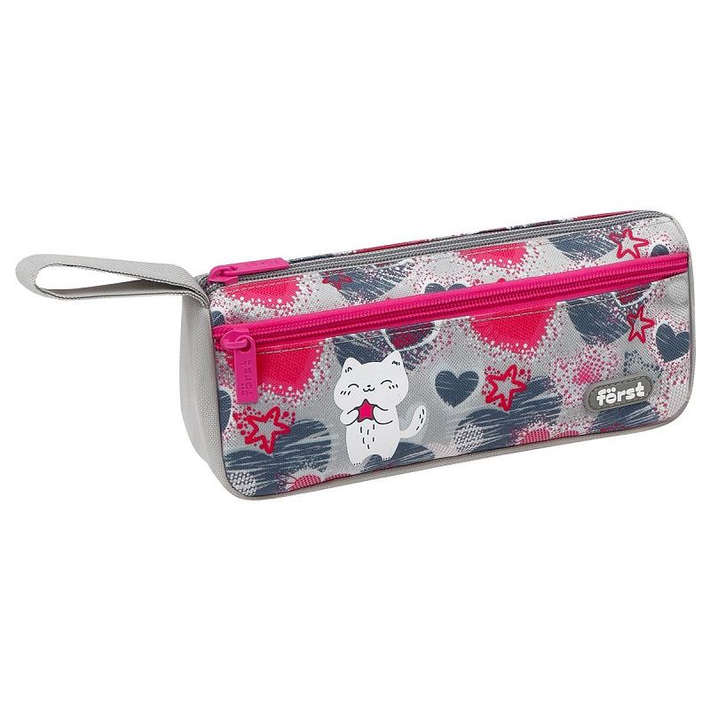 Пенал мягкий 1 отделение, 1 карман, 220*100*60 Först "Star kitty", текстиль