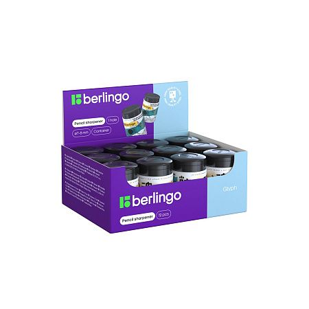 Точилка пластиковая Berlingo "Glyph", с контейнером, 1 отверстие 