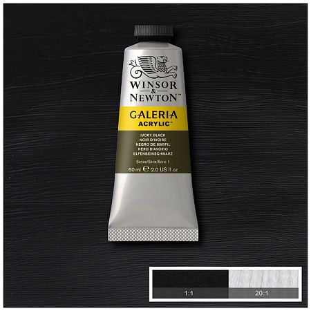 Краска акриловая художественная Winsor&Newton "Galeria", 60мл, туба, черная слоновая кость