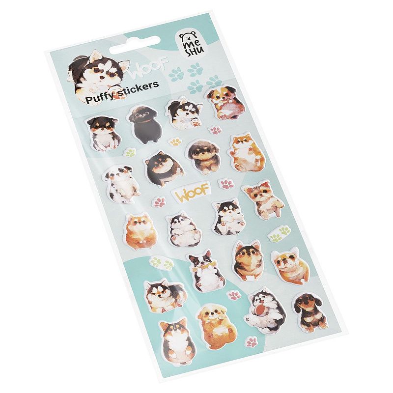 Наклейки объемные MESHU "Woof", 10*23см, инд. уп., европодвес