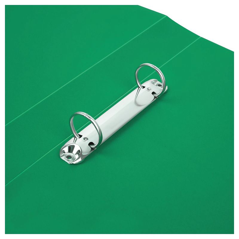 Папка на 2 кольцах СТАММ А4, 40мм, 500мкм, пластик, зеленая 