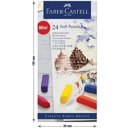 Пастель Faber-Castell "Soft pastels", 24 цвета, мини, картон. упаковка