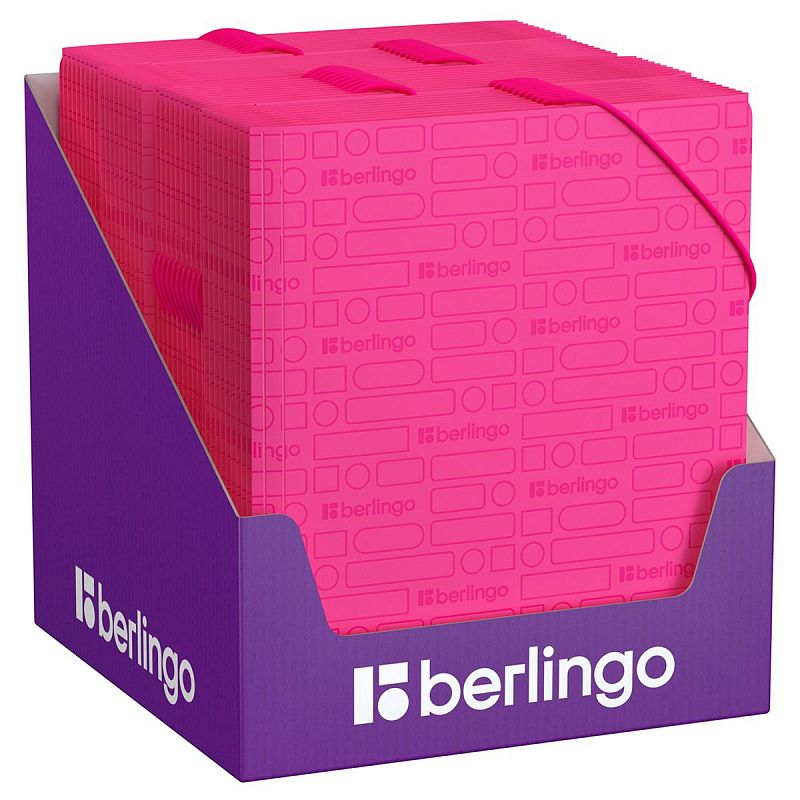 Папка для тетрадей на резинке Berlingo "Your Way" А5+, 600мкм, розовый неон 