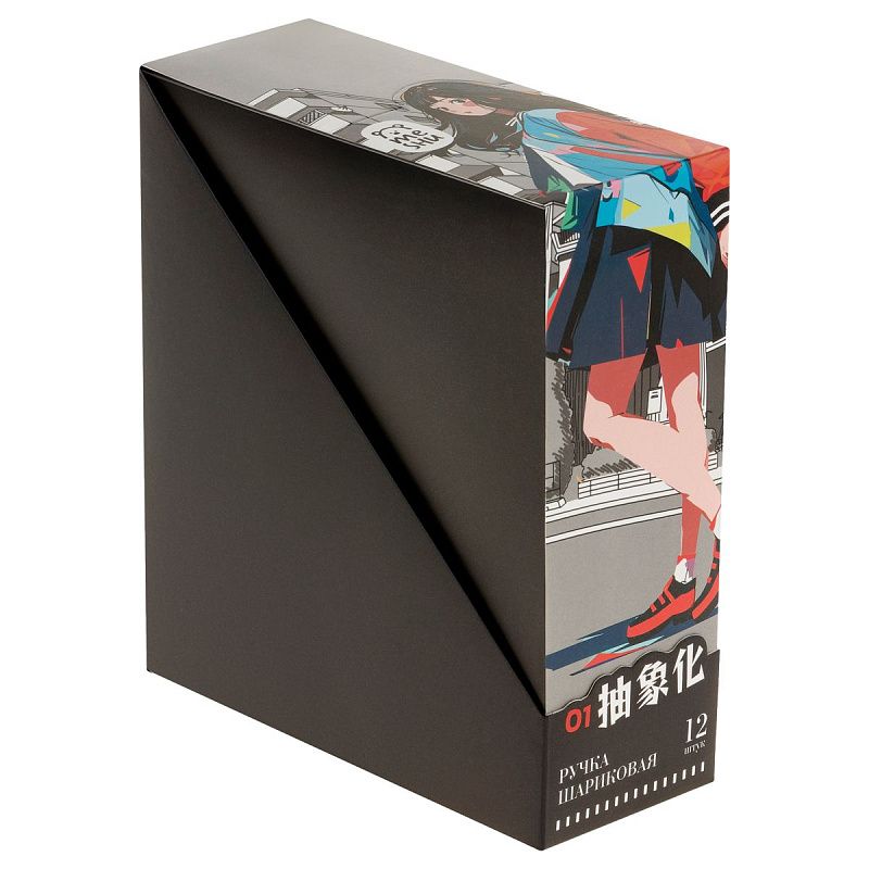 Ручка шариковая MESHU "Anime" синяя, 0,7мм, корпус ассорти, с топпером 