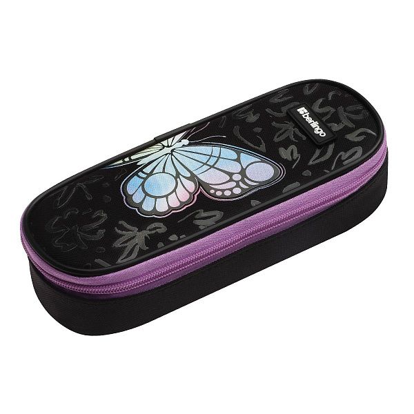 Пенал корпусный 1 отделение, 220*90*45 мм, Berlingo "Butterfly Effect", полиэстер
