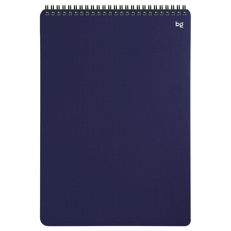 Блокнот А4 80л. на гребне BG "Base", пластиковая обложка, синий
