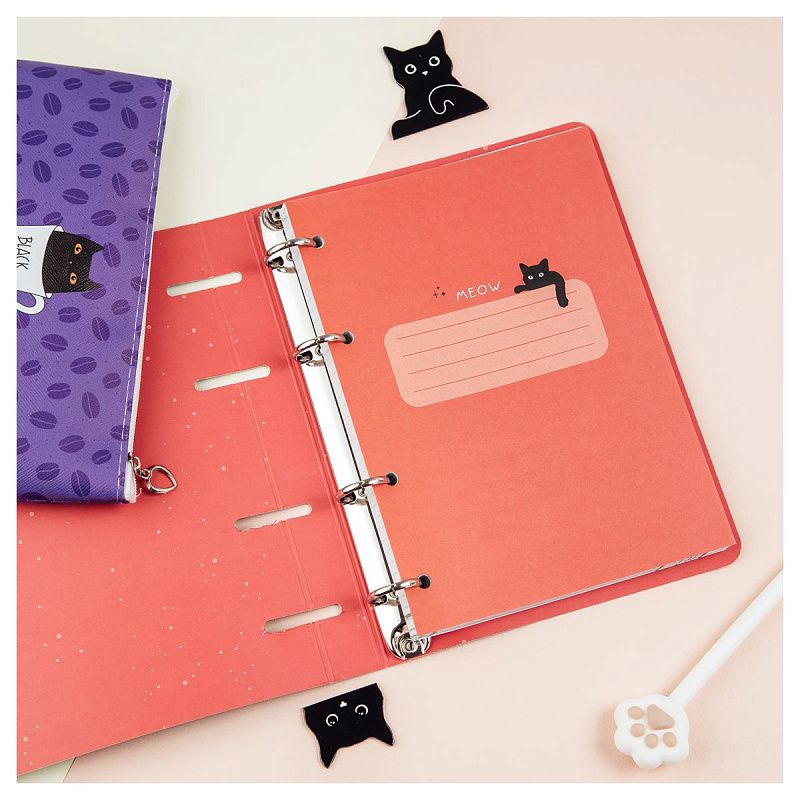 Тетрадь на кольцах А5, 100л., MESHU "Amazing cats", картон, матовая ламинация, выборочный УФ-лак