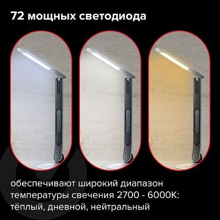 Настольная лампа-светильник SONNEN BR-898A, подставка, LED, 10 Вт, белый, 236661