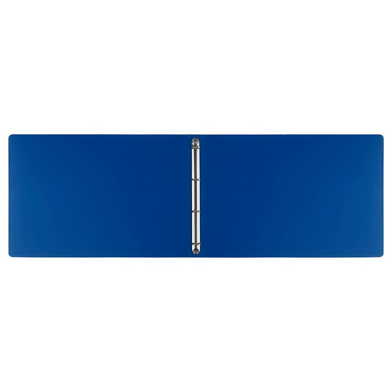 Папка на 4 кольцах OfficeSpace А3, 27мм, 800мкм, горизонтальная, пластик, синяя 