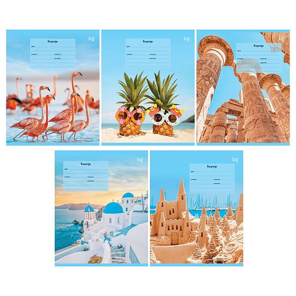 Тетрадь 18л., клетка BG "Holidays", выб.лак