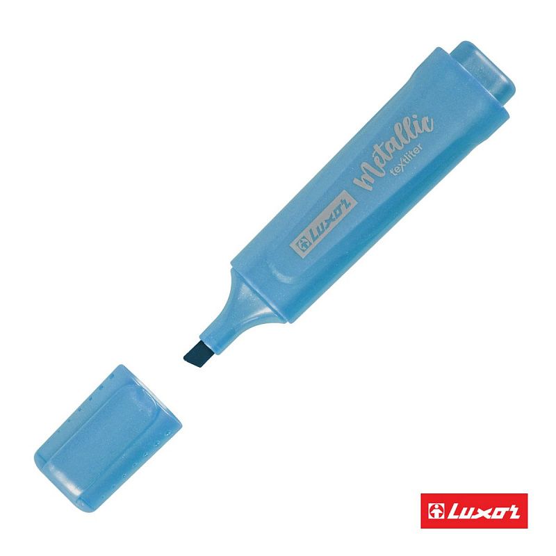 Текстовыделитель Luxor "Textliter Metallic" голубой, 1-5мм. 
