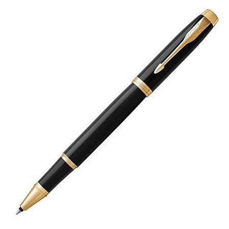 Ручка-роллер PARKER "IM Core Black Lacquer GT", черный глянцевый лак, позолота, черная, 1931659 