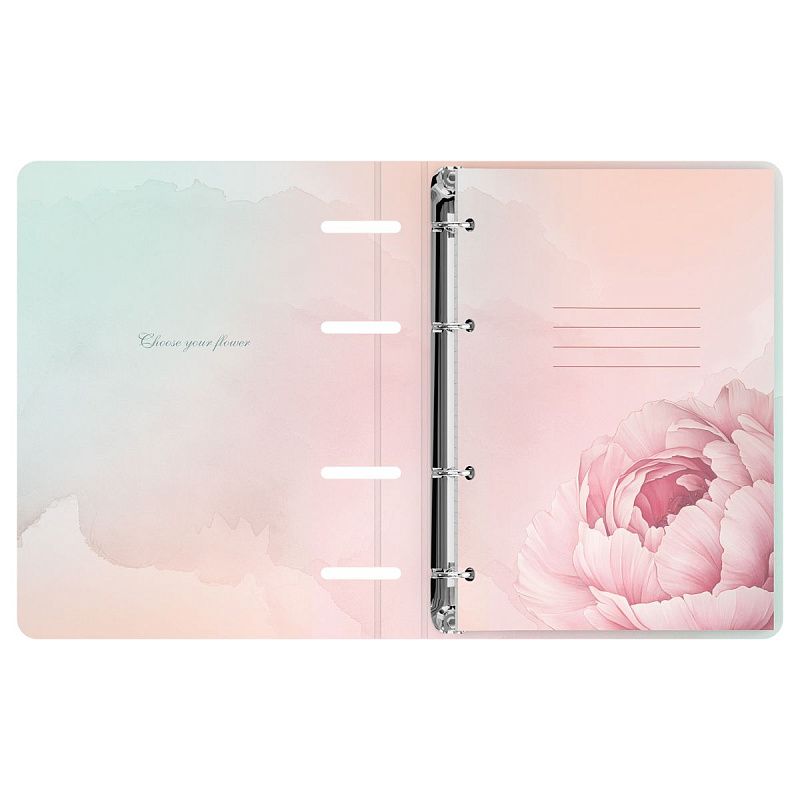 Тетрадь на кольцах А5, 120л., BG "Розовые розы", картон, soft-touch ламинация, тиснение фольгой
