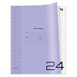 Тетрадь 24л. клетка BG "UniTone. Neon", пластиковая обложка, неон сиреневый