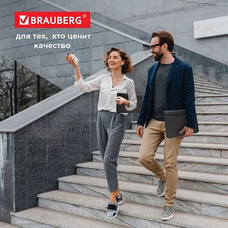 Папка на молнии пластиковая BRAUBERG, А4, 350х282х33 мм, 2 отделения, 4 кармана, бизнес-класс, черная, 225166 