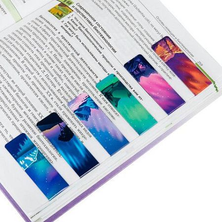Закладки для книг МАГНИТНЫЕ, "GALAXY", набор 12 шт., 60x20 мм, BRAUBERG, 113171 