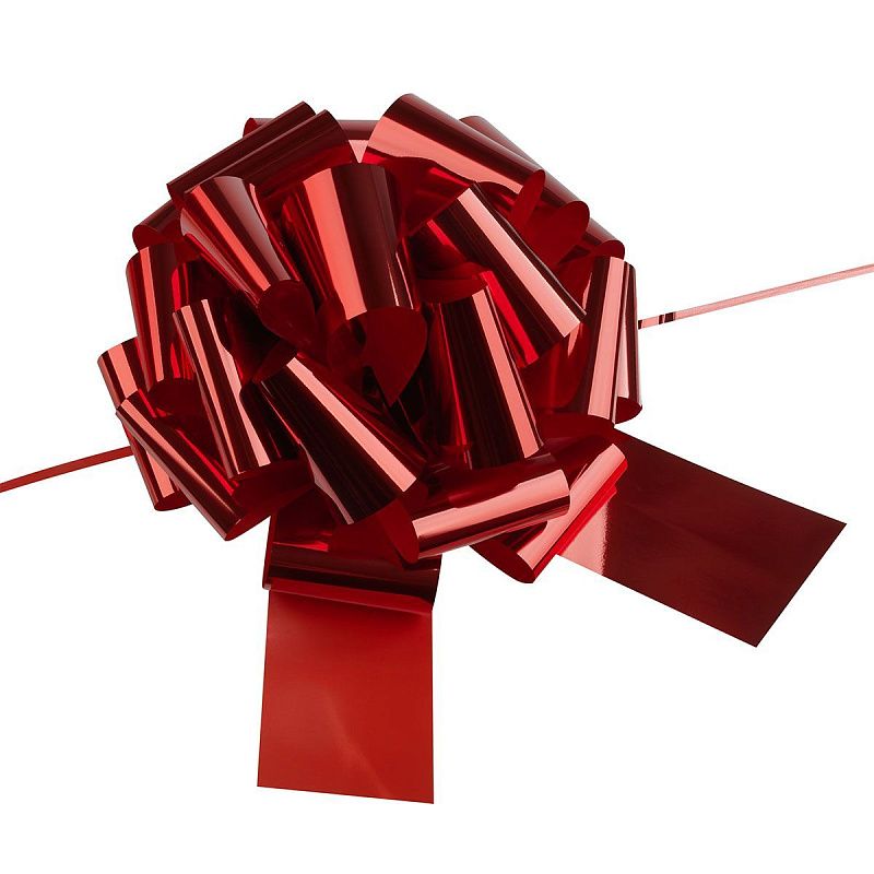 Бант декторативный, MESHU, 36см, круглый, красный