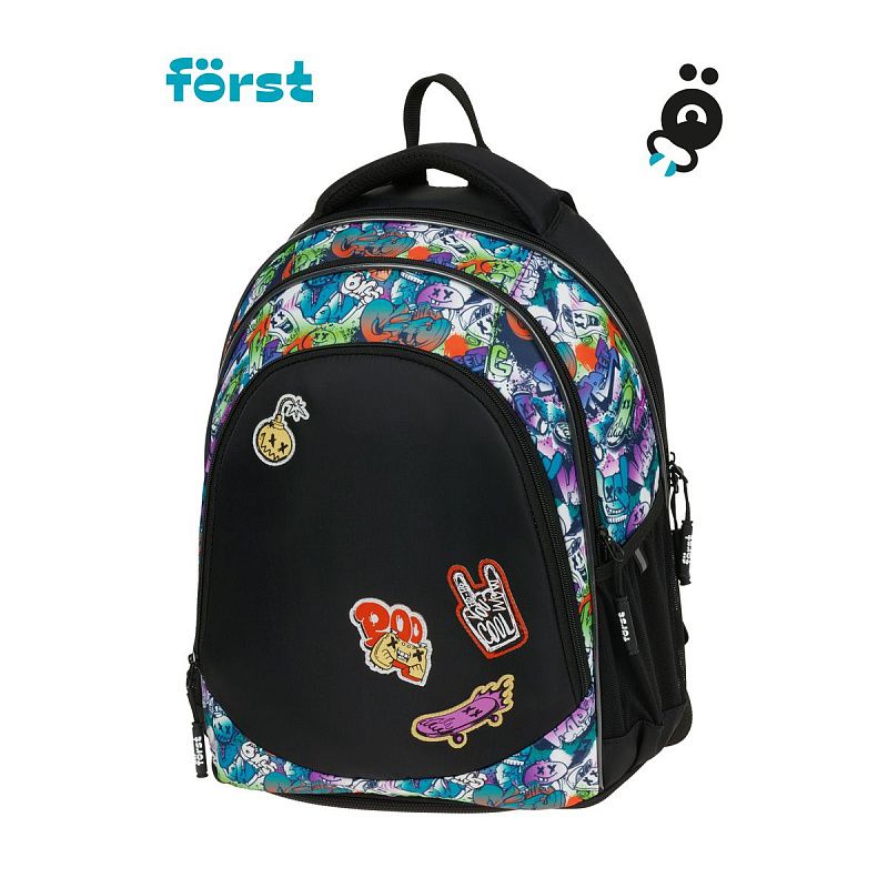 Рюкзак Först F-JUNIOR "Cool" 38*29*18см, 3 отделения, 2 кармана, эргономичная спинка 