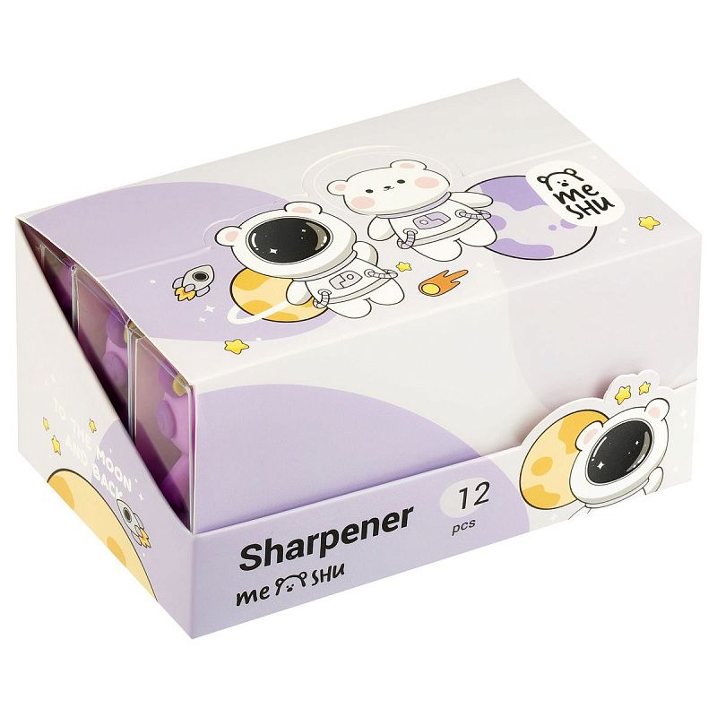 Точилка пластиковая MESHU "Cute Bear", 1 отверстие, ассорти 