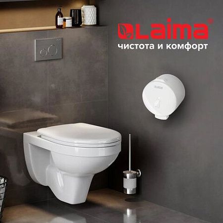 Диспенсер для туалетной бумаги LAIMA PROFESSIONAL ORIGINAL (Система T8), белый, ABS-пластик, 605769 