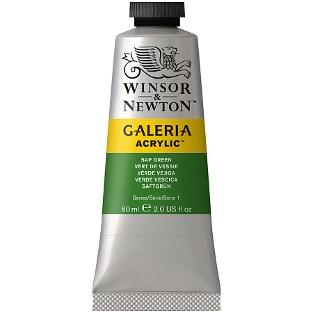 Краска акриловая художественная Winsor&Newton "Galeria", 60мл, туба, зеленая крушина