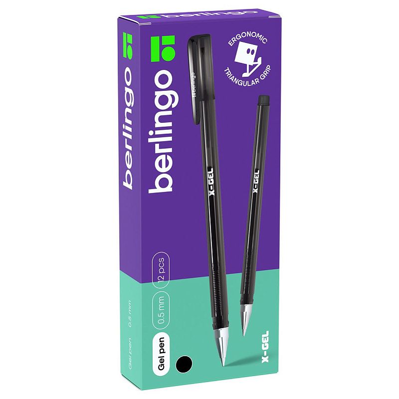 Ручка гелевая Berlingo "X-Gel" черная, 0,5мм 