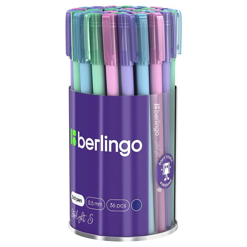 Ручка шариковая Berlingo "Starlight S" синяя, 0,5мм, корпус ассорти пастель 
