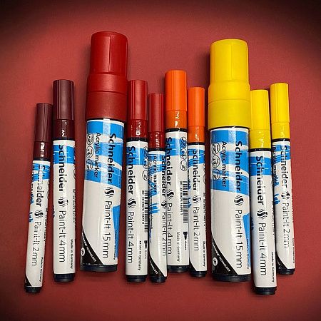 Маркер акриловый Schneider "Paint-It 320" 4мм, пулевидный, бордовый