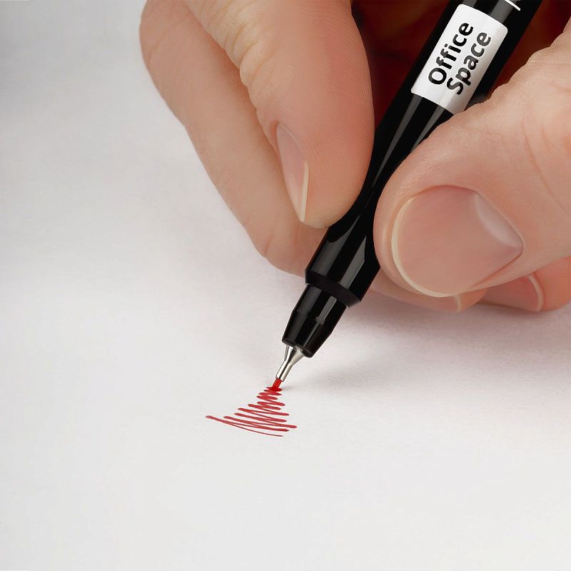 Маркер перманентный OfficeSpace красный, тонкий металл. наконечник, 0,5мм 
