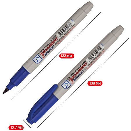 Набор перманентных маркеров Crown "Multi Marker Super Slim" 04цв., пулевидный, 1,0мм, чехол с европодв. 