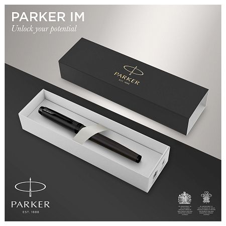 Ручка-роллер Parker "IM Achromatic Black" черная, 0,8мм, подарочная упаковка 