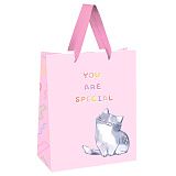 Пакет подарочный 18*23*10см MESHU "You are special", выборочный лак, белый крафт