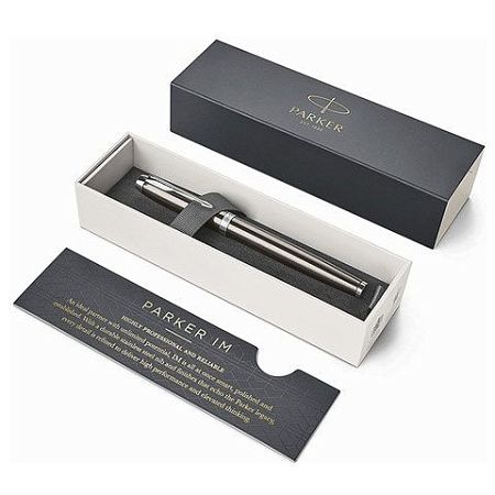 Ручка перьевая PARKER "IM Core Dark Espresso CT", корпус кофейный лак, хромированные детали, синяя, 1931650 