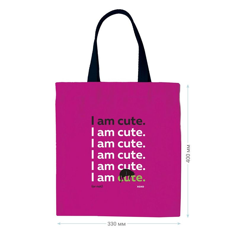 Сумка-шоппер MESHU "Cute", 33*40см, канвас, с карманом 