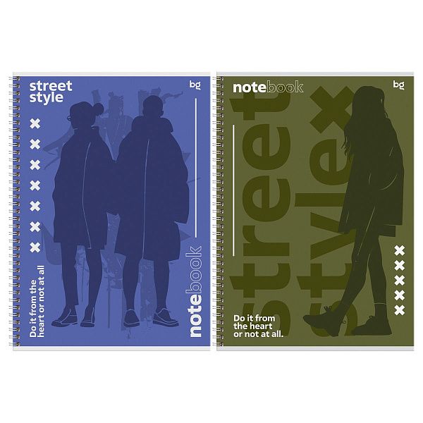 Тетрадь 96л., А4, клетка, на гребне BG "Street style", матовая ламинация