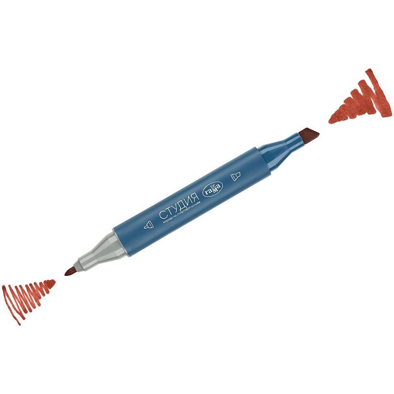 Маркер двусторонний для скетчинга Гамма "Студия", карамельный, корпус трехгранный, пулевид./клиновид. наконечники