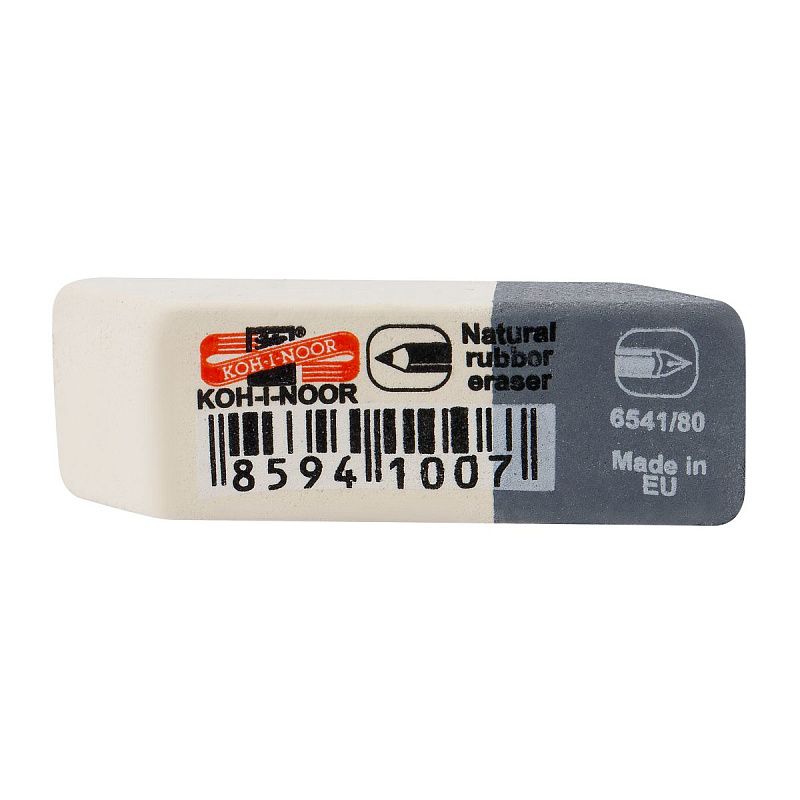Ластик Koh-I-Noor "Sanpearl" 80, скошенный, комбинированный, натуральный каучук, 41*14*8мм 