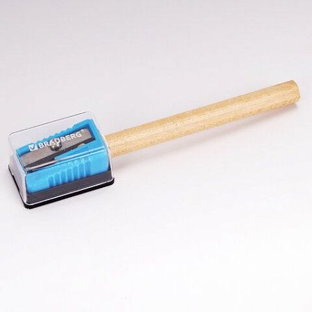 Точилка BRAUBERG "Assistant Mini", с контейнером, пластиковая, корпус ассорти, 228458 